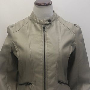 Maralyn & Me leather Jacket Stone M New